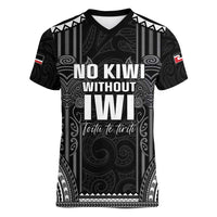 Aotearoa Toitu Te Tiriti Women V-Neck T-Shirt No Kiwi Without Iwi