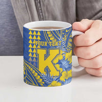 Personalised Hawaii Kaiser High School Ceramic Mug Tribal Tattoo With Hibiscus Flowers