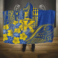Hawaii Kaiser High School Hooded Blanket Tribal Tattoo With Hibiscus Flowers