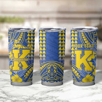 Personalised Hawaii Kaiser High School Tumbler Cup Tribal Tattoo With Hibiscus Flowers