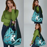 Hawaii Kapolei High School Grocery Bag Tribal Tattoo With Hibiscus Flowers