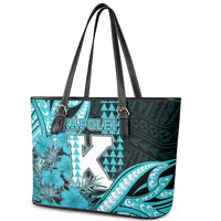 Hawaii Kapolei High School Leather Tote Bag Tribal Tattoo With Hibiscus Flowers