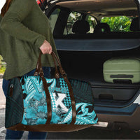 Hawaii Kapolei High School Travel Bag Tribal Tattoo With Hibiscus Flowers