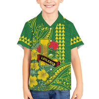 Personalised Hawaii Leilehua High School Kid Hawaiian Shirt Tribal Tattoo With Hibiscus Flowers