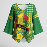 Personalised Hawaii Leilehua High School Kimono Sleeve Blouse Tribal Tattoo With Hibiscus Flowers