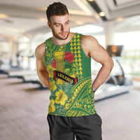 Personalised Hawaii Leilehua High School Men Tank Top Tribal Tattoo With Hibiscus Flowers