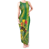 Personalised Hawaii Leilehua High School Tank Maxi Dress Tribal Tattoo With Hibiscus Flowers
