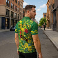Personalised Hawaii Leilehua High School Zipper Polo Shirt Tribal Tattoo With Hibiscus Flowers LT05 - Polynesian Pride