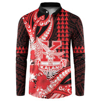 Personalised Hawaii Kalani High School Button Sweatshirt Tribal Tattoo With Hibiscus Flowers