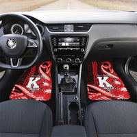 Personalised Hawaii Kalani High School Car Mats Tribal Tattoo With Hibiscus Flowers