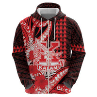 Personalised Hawaii Kalani High School Hoodie Tribal Tattoo With Hibiscus Flowers