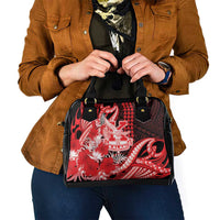 Hawaii Kalani High School Shoulder Handbag Tribal Tattoo With Hibiscus Flowers