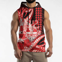 Personalised Hawaii Kalani High School Sleeveless Hoodie Tribal Tattoo With Hibiscus Flowers