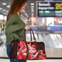 Hawaii Kalani High School Travel Bag Tribal Tattoo With Hibiscus Flowers