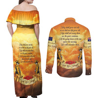 New Zealand And Australia ANZAC Day Couples Matching Off Shoulder Maxi Dress and Long Sleeve Button Shirt Sinai Palestine Campaign Lest We Forget LT05 - Polynesian Pride