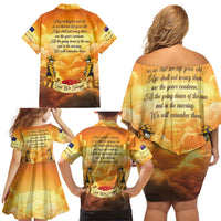 New Zealand And Australia ANZAC Day Family Matching Off Shoulder Short Dress and Hawaiian Shirt Sinai Palestine Campaign Lest We Forget LT05 - Polynesian Pride