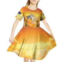 New Zealand And Australia ANZAC Day Kid Short Sleeve Dress Sinai Palestine Campaign Lest We Forget LT05 - Polynesian Pride