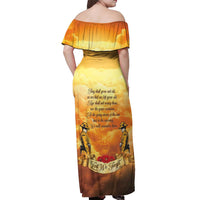 New Zealand And Australia ANZAC Day Off Shoulder Maxi Dress Sinai Palestine Campaign Lest We Forget