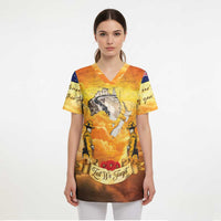 New Zealand And Australia ANZAC Day Scrub Top Sinai Palestine Campaign Lest We Forget LT05 - Polynesian Pride