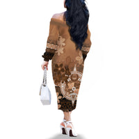 Tonga Emancipation Day Family Matching Off The Shoulder Long Sleeve Dress and Hawaiian Shirt Tongan Kupesi Ngatu Pattern Vintage Style LT05 - Polynesian Pride