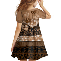 Tonga Emancipation Day Family Matching Short Sleeve Bodycon Dress and Hawaiian Shirt Tongan Kupesi Ngatu Pattern Vintage Style LT05 - Polynesian Pride