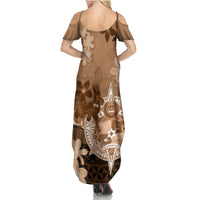 Tonga Emancipation Day Family Matching Summer Maxi Dress and Hawaiian Shirt Tongan Kupesi Ngatu Pattern Vintage Style