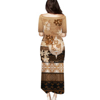 Tonga Emancipation Day Puletasi Tongan Kupesi Ngatu Pattern Vintage Style LT05 - Polynesian Pride