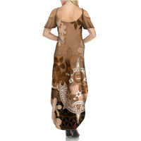 Tonga Emancipation Day Summer Maxi Dress Tongan Kupesi Ngatu Pattern Vintage Style