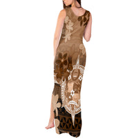Tonga Emancipation Day Tank Maxi Dress Tongan Kupesi Ngatu Pattern Vintage Style LT05 - Polynesian Pride
