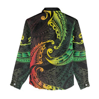 AAPI Heritage Month Women Casual Shirt Kanaka Maoli Polynesian Tribal Wave LT05 - Polynesian Pride