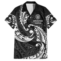 AAPI Heritage Month Family Matching Off Shoulder Short Dress and Hawaiian Shirt American Samoa Polynesian Tribal Wave