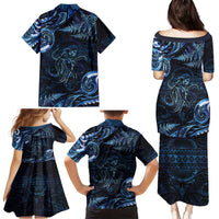 Aotearoa New Zealand Octopus Family Matching Puletasi and Hawaiian Shirt Silver Fern Maori Pattern LT05 - Polynesian Pride