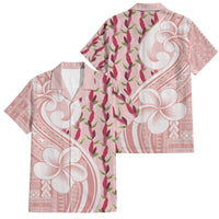 Samoa Teuila Family Matching Off Shoulder Short Dress and Hawaiian Shirt Pink Samoan Siapo Motifs LT05 Dad's Shirt - Short Sleeve Pink - Polynesian Pride