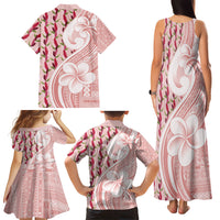 Samoa Teuila Family Matching Tank Maxi Dress and Hawaiian Shirt Pink Samoan Siapo Motifs LT05 Mom's Dress Pink - Polynesian Pride
