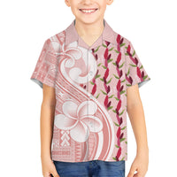 Samoa Teuila Kid Hawaiian Shirt Pink Samoan Siapo Motifs