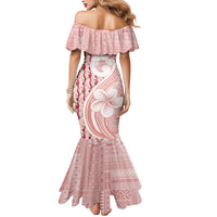 Samoa Teuila Mermaid Dress Pink Samoan Siapo Motifs LT05 - Polynesian Pride