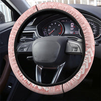 Samoa Teuila Steering Wheel Cover Pink Samoan Siapo Motifs
