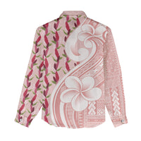 Samoa Teuila Women Casual Shirt Pink Samoan Siapo Motifs