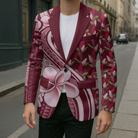 Samoa Teuila Blazer Maroon Samoan Siapo Motifs