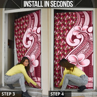 Samoa Teuila Door Cover Maroon Samoan Siapo Motifs