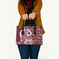 Samoa Teuila Leather Bag Maroon Samoan Siapo Motifs