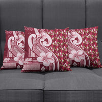 Samoa Teuila Pillow Cover Maroon Samoan Siapo Motifs