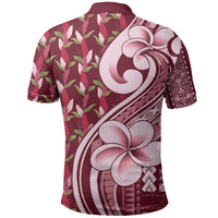 Samoa Teuila Polo Shirt Maroon Samoan Siapo Motifs LT05 - Polynesian Pride
