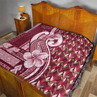 Samoa Teuila Quilt Maroon Samoan Siapo Motifs