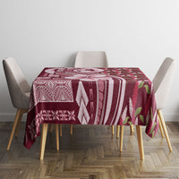 Samoa Teuila Tablecloth Maroon Samoan Siapo Motifs