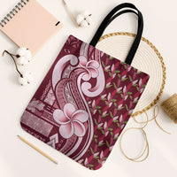 Samoa Teuila Tote Bag Maroon Samoan Siapo Motifs