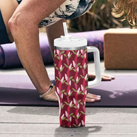 Samoa Teuila Tumbler With Handle Maroon Samoan Siapo Motifs