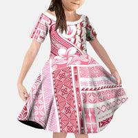 Samoa Teuila Family Matching Short Sleeve Bodycon Dress and Hawaiian Shirt White Samoan Siapo Motifs