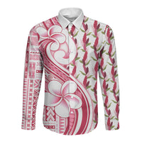 Samoa Teuila Long Sleeve Button Shirt White Samoan Siapo Motifs LT05 Unisex White - Polynesian Pride