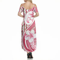 Samoa Teuila Summer Maxi Dress White Samoan Siapo Motifs LT05 - Polynesian Pride